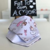 Babador Bandana Estampado - tecido duplo - Minha Casa Baby Rosa/cinza