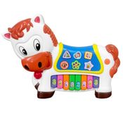 Brinquedo Infantil Piano Musical Cavalinho Baby Som Bichos