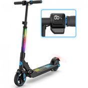 Patinete Elétrico para Crianças de 6 a 12 anos com Display de LED, Peso Max 60kg, EVERCROSS EV06C, Preto