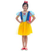 Fantasia Infantil Branca De Neve Vestido Princesa Com Capa - G 9 - 12