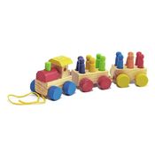 Trem com Pinos Brinquedo de Madeira - Brinquedo Educativo