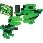 Brinquedo Infantil Bloco Monta Monta Kit 64 Peças Dinossauro