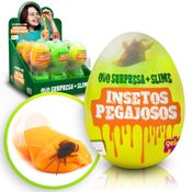 Kit Com 06 Ovo Surpresa Slime Insetos Pegajosos