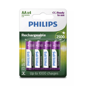 Pilha recarregável AA 4 Unidades 2500mAh R6B4RTU25/97 - Philips