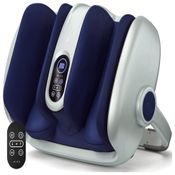 Massageador Elétrico para Pés com 5 Configurações, Controle e Painel LED, MIKO, Azul e Prata