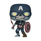 Mini Figura - Funko - Pop - Marvel - What If? - Capitão América Zombie - Piticas