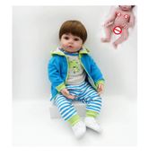 Bebe Reborn Menino 48cm | 100% Corpo de Silicone | Realista | Baby Fashion Verde