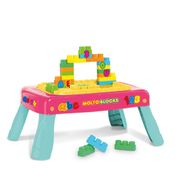 Blocos de Montar - Cardoso - Baby Land - Molto Blocks - Mesinha Criativa - Rosa - 20 Peças