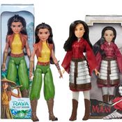 Kit 2 Boneca Princesas Raya e Mulan Disney 30cm