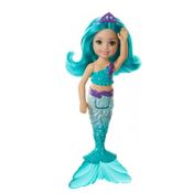 Boneca Barbie Dreamtopia Chelsea Sereia Cabelo e cauda verde-azulado - Mattel