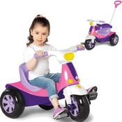 Carrinho de Passeio e Pedal para Bebe Calesita Velomoto Rosa