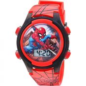 Relógio Digital de Quartzo para Crianças de 5 até 15 Anos, Accutime Spider Man SPD3515A, Vermelho