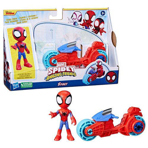 Mini Boneco - Homem Aranha com moto - Marvel - Hasbro