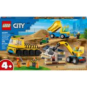 LEGO - City - Caminhões de Construção e Guindaste com Bola de Demolição - 60391
