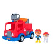 Conjunto de Boneco e Carrinho - Blippi - Caminhão de Bombeiros - Vermelho - Candide