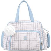 Bolsa Maternidade Grande Hug Linha Grid Azul Bebê B10703