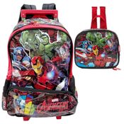 Kit Mochila de Rodinha e Costa + Lancheira Avengers G Luxcel