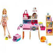 Boneca Barbie Pet Boutique com 4 Animais de Estimação, Recurso de Mudança de Cor e 20 Acessórios Temáticos