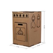 Faz de conta - Fogão de Papelão - Marrom - Eu Amo Papelão - Mazurky