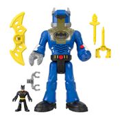Conjunto De Figuras De Ação - Imaginext - DC Super Friends - Batman Com Robô - Azul - Mattel