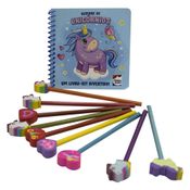 Conjunto de Livro Educativo com Acessórios - Happy Books - Desenhe os Unicórnios - Catavento