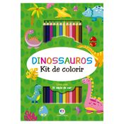 Conjunto de Lápis de Colorir com Livro - Dinossauros - Catavento