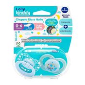 Kit 2 Chupetas - Silicone - Dia e Noite - 0-6m - Azul - Lolly Kinddy