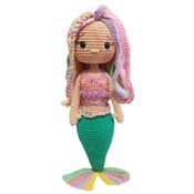 Boneca de Pano - Sereia - Colorida - Amigu Amigurumi