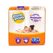 Fralda Pom Pom Protek Proteção de Mãe Jumbo G com 24un