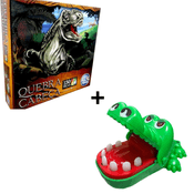 Kit Jogo Infantil Quebra Cabeça Dinossauro Rex+Jacaré Boca De Dentista