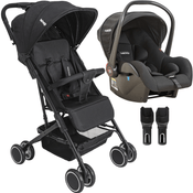 CARRINHO DE BEBE MASCOTE COM BEBÊ CONFORTO KIDDO PRETO