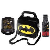 Kit Lancheira com Alça +Porta Sanduiche e Garrafinha Batman