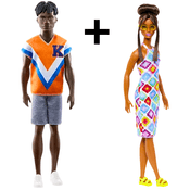 Kit Casal Barbie E Ken Fashionistas 30 Cm Modelo 1 Mattel