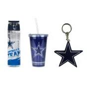 Kit NFL Dallas Cowboys Copo + Garrafa Com Infusor + Chaveiro COLOR:Índigo