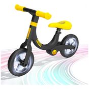 Bicicleta sem Pedal com Design de Iluminação, Push Bike e Assento Ajustável para Crianças de 2 a 5 Anos, Luddy, Preto e A...