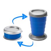 Copo Portátil Retrátil Azul Meninos 330ml Fácil Transportar