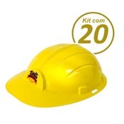 Kit 20 Capacete Construtor Infantil Adulto para Festa Fantasia