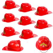 Kit 30 Capacete Bombeiro Infantil Adulto para Festa Fantasia Decoração e Aniversario