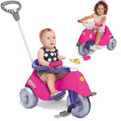 Triciclo Infantil Lelecita Rosa Moto Com Empurrador Calesita