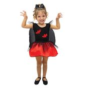 Fantasia Infantil Vestido Bruxinha Morceguinha Brink Model - P M G - 2 a 8 Anos - Halloween Dia Das Bruxas