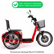 Triciclo Elétrico - Village PAM - Cesta - 800w Lithium - Vermelho - Plug and Move