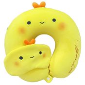 Almofada de Pescoço e Tapa Olhos Amigos do Coração Amarelo DM Toys