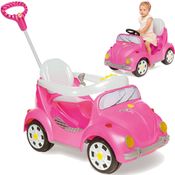 Carrinho de Passeio e Pedal para Bebe Calesita Fouks Rosa 30kg