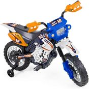 Moto Infantil Eletrica com rodinhas Motocross 6V Azul