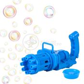 Máquina Elétrica Brinquedo TikTok Lança Bolhas Sabão Mágica Criança Infantil - Azul
