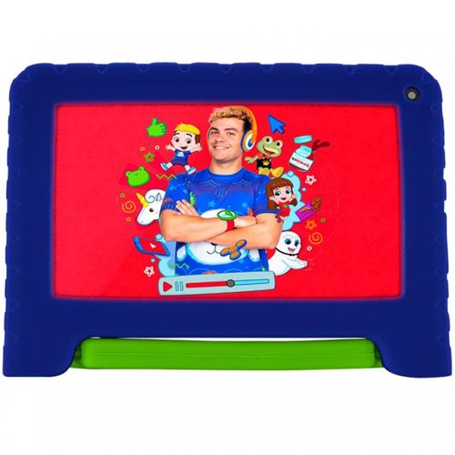 Tablet Infantil Multilaser Luccas Neto NB423 Wi-Fi Tela 7 Polegadas 64GB 4GB RAM Android 13 Processador Quad-Core