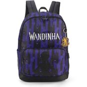 Mochila  De Costas  - Wandinha - Roxo Com Gliter - Luxcel