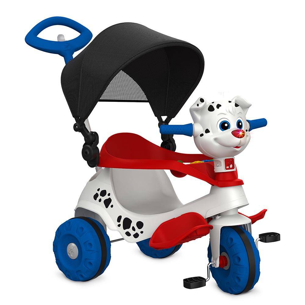 Triciclo Motinha Bel Brink 2 em 1 com Capota e Pedal para Passeio Azul - Ri  Happy