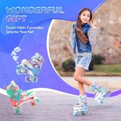 Patins Infantil Sereia Ajustável + Rodas Led