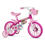 Bicicleta Infantil Aro 12 Com Rodinhas Flower - Nathor